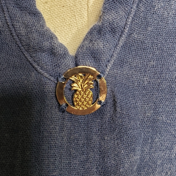 Simply Southern Ctn Gauze Trapeze Tiered Ruffle Collar Tie Back Neck Distressed - Picture 16 of 16